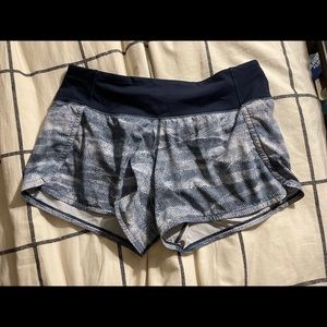 Blue/White LuluLemon Speed Up Shorts